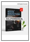 Solutions Manual for Fundamentals of Modern Manufacturing&colon; Materials&comma; Processes & Systems &ndash; 7th Edition by &lpar;Groover&comma; 2021&rpar; &vert; All 40 Chapters Covered&NewLine;