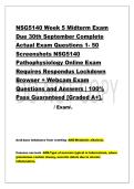 NSG5140 Week 5 Midterm Exam Due 30th September Complete Actual Exam Questions 1- 50 Screenshots NSG5140 Pathophysiology Online Exam Requires Respondus Lockdown Browser &plus; Webcam Exam Questions and Answers &vert; 100&percnt; Pass Guaranteed &lbrack;Graded A&plus;&rsqb;&period;
