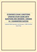 ECONOMICS EXAM 2 &lpar;MIDTERM&rpar; UPDATED STUDY GUIDE WITH QUESTIONS AND ANSWERS