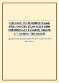 THEOLOGY&colon; OLD TESTAMENT ESSAY&colon; FINAL UPDATED STUDY GUIDE WITH QUESTIONS AND ANSWERS