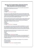 Nursing 101 Fundamentals of Nursing Practice Exam  &ndash; Questions and Answers Study Guide