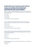 Certified Patient Care Technician Assistant &lpar;CPCT-A&rpar; Practice Test B EXAM LATEST 2026-2027 100 QUESTIONS AND 100- Verified ANSWERS