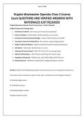 Virginia Wastewater Operator Class 2 License Exam QUESTIONS AND VERIFIED ANSWERS WITH RATIONALES JUST RELEASED &period;pdf&NewLine;&NewLine;