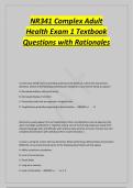 NR341 Complex Adult&NewLine;Health Exam 1 Textbook&NewLine;Questions with Rationales