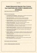 Virginia Waterworks Operator Class 2 License Exam QUESTIONS AND CORRECT ANSWERS WITH RATIONALES&period;pdf&NewLine;&NewLine;