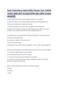 State Tested Nurse Aide &lpar;STNA&rpar; Practice Test 1 EXAM LATEST 2026-2027 50 QUESTIONS AND 100- Verified ANSWERS