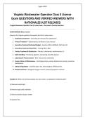 Virginia Wastewater Operator Class 3 License Exam QUESTIONS AND VERIFIED ANSWERS WITH RATIONALES JUST RELEASED &period;pdf&NewLine;&NewLine;