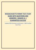 MASSACHUSETTS PERMIT TEST STUDY GUIDE WITH QUESTIONS AND ANSWERS