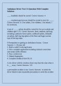 Ambulance Driver Test CA Questions With Complete Solutions
