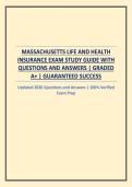 MASSACHUSETTS LIFE AND HEALTH INSURANCE EXAM STUDY GUIDE WITH QUESTIONS AND ANSWERS