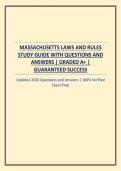 MASSACHUSETTS LAWS AND RULES STUDY GUIDE WITH QUESTIONS AND ANSWERS