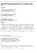  NEBOSH ENVIRONMENTAL MANAGEMENT CERTIFICATE EXAM &ndash; QUESTIONS AND ANSWERS &vert;&NewLine;VERIFIED AND WELL DETAILED ANSWERS &vert; PLUS RATIONALES &vert; GUARANTEED PASS &vert; LATEST EXAM&NewLine;UPDAT