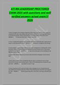ATI RN LEADERSHIP PROCTORED&NewLine;EXAM 2023 with questions and well&NewLine;verified answers actual exam&excl;&excl;&excl;&NewLine;2026