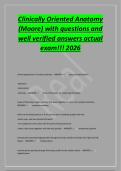 Clinically Oriented Anatomy&NewLine;&lpar;Moore&rpar; with questions and&NewLine;well verified answers actual&NewLine;exam&excl;&excl;&excl; 2026