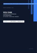  WGU D488 Cybersecurity Architecture Engineering OA Test Bank 4 Actual Exam 2026&sol;2027 &ndash; 100&percnt; Verified &vert; Detailed Rationales &ndash; Pass Guaranteed &ndash; A&plus; Graded
