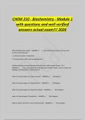 CHEM 210 - Biochemistry - Module 1&NewLine;with questions and well verified&NewLine;answers actual exam&excl;&excl;&excl; 2026
