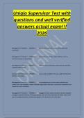 Uniqlo Supervisor Test with&NewLine;questions and well verified&NewLine;answers actual exam&excl;&excl;&excl;&NewLine;2026