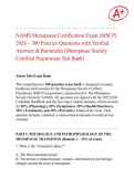NAMS Menopause Certification Exam &lpar;MSCP&rpar;  2026 &ndash; 300 Practice Questions with Verified  Answers & Rationales &lpar;Menopause Society  Certified Practitioner Test Bank