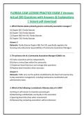 FLORIDA CAM LICENSE PRACTICE EXAM 2 Versions &NewLine;Actual 200 Questions with Answers & Explanations &NewLine;&vert; instant pdf download