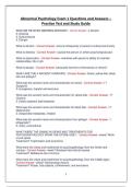 Abnormal Psychology Exam 1 Questions and Answers &ndash; Practice Test and Study Guide