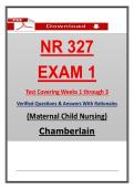 NR 327 Exam 1 Chamberlain Maternal Child Nursing  &ndash; &lpar;2026&rpar; Actual Questions & Answers &lpar;Guarantee Pass&rpar;