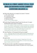 SURGICAL FIRST ASSIST FINAL TEST 2026 QUESTIONS WITH CORRECT ANSWERS GRADED A&plus;&period;pdf&NewLine;&NewLine;