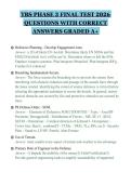TBS PHASE 3 FINAL TEST 2026 QUESTIONS WITH CORRECT ANSWERS GRADED A&plus;