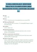 TCDHA HISTOLOGY MIDTERM PRACTICE EXAMINATION 2026 QUESTIONS WITH ANSWERS GRADED A&plus;&period;pdf&NewLine;&NewLine;