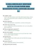 TCDHA HISTOLOGY MIDTERM ACTUAL EXAM PAPER 2026 QUESTIONS WITH ANSWERS GRADED A&plus;&period;pdf&NewLine;&NewLine;