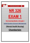 NR 326 Exam 1 Chamberlain Mental Health Nursing &ndash; &lpar;2026&rpar; Actual Questions & Answers &lpar;Guarantee Pass&rpar;