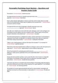 Personality Psychology Exam Revision &ndash; Questions and Answers Study Guide