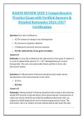RADON REVIEW QUIZ 2 Comprehensive &NewLine;Practice Exam with Verified Answers & &NewLine;Detailed Rationales 2026&sol;2027 &NewLine;Certification 