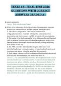 TEXES 181 FINAL TEST 2026 QUESTIONS WITH CORRECT ANSWERS GRADED A&plus;
