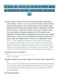 TEXES 181 ACTUAL EXAM PAPER 2026 QUESTIONS WITH ANSWERS GRADED A&plus;