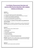 Certi Radon Measurement Questions and &NewLine;Answers 2026 Practice Questions with Complete &NewLine;Solutions & Rationales