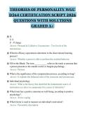THEORIES OF PERSONALITY WGU D564 CERTIFICATION SCRIPT 2026 QUESTIONS WITH SOLUTIONS GRADED A&plus;&period;pdf&NewLine;&NewLine;