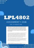 LPL4802 Assignment 1 2026 - Distinction &vert; Due 27 August 2026