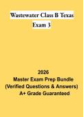 Wastewater Class B Texas Exam 3 PDF &vert; Texas Wastewater Operator Study Guide&comma; Practice Questions & Review 2026