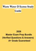 Wastewater D License Study Guide PDF &vert; Class D Wastewater Operator Exam&comma; Practice Questions & Review 2026