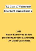 TX Class C Wastewater Treatment License Exam 2 PDF &vert; Texas Wastewater Operator Study Guide&comma; Practice Questions & Review 2026