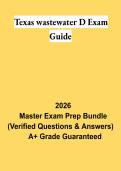 Texas Wastewater D Exam Guide PDF &vert; Class D Wastewater Operator Study Guide&comma; Practice Questions & Review 2026
