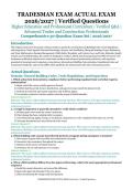 Tradesman Exam Actual Exam &ndash; Higher Education and Professional Curriculum &ndash; 2026&sol;2027 Academic Year &ndash; Verified Questions and Answers for Advanced Trades and Construction Professionals