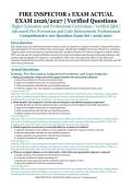 Fire Inspector 1 Exam Actual Exam &ndash; Higher Education and Professional Curriculum &ndash; 2026&sol;2027 Academic Year &ndash; Verified Questions and Answers for Advanced Fire Prevention and Code Enforcement Professionals