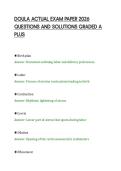 DOULA ACTUAL EXAM PAPER 2026&NewLine;QUESTIONS AND SOLUTIONS GRADED A&NewLine;PLUS