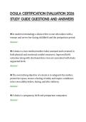 DOULA CERTIFICATION EVALUATION 2026&NewLine;STUDY GUIDE QUESTIONS AND ANSWERS