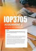 IOP3705 Assignment 2 Semester 2 2026 - Due September 2026