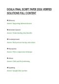 DOULA FINAL SCRIPT PAPER 2026 VERIFIED&NewLine;SOLUTIONS FULL CONTENT