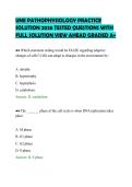 UNE&lowbar;PATHOPHYSIOLOGY&lowbar;PRACTICE&lowbar;SOLUTION&lowbar;2026&lowbar;TESTED&lowbar;QUESTIONS&lowbar;WITH