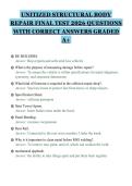 UNITIZED STRUCTURAL BODY REPAIR FINAL TEST 2026 QUESTIONS WITH CORRECT ANSWERS GRADED A&plus;&period;pdf&NewLine;&NewLine;