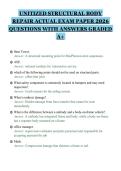UNITIZED STRUCTURAL BODY REPAIR ACTUAL EXAM PAPER 2026 QUESTIONS WITH ANSWERS GRADED A&plus;&period;pdf&NewLine;&NewLine;